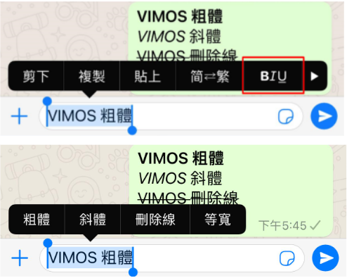 WhatsApp 怎么为消息文字加上特别效果