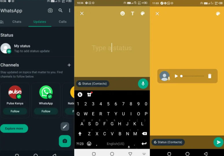 如何在WhatsApp动态里添加歌曲